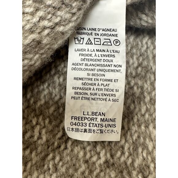 Vintage 90s LL Bean Women's XL Sweater 100% Lambs Wool Pullover Beige Grandpa - Picture 3 of 7